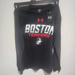 Under Armour Boston Terriers Shirt Adult Small Black Crew Neck Long Sleeve NCAA
